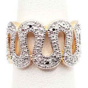 Yellow Gold Swirl Ring Zig Zag Ring
